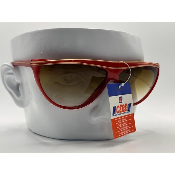 NWT Vintage Cebe Sport Sunglasses | Model 1936F | Red/Gold | Made in France - Picture 1 of 10